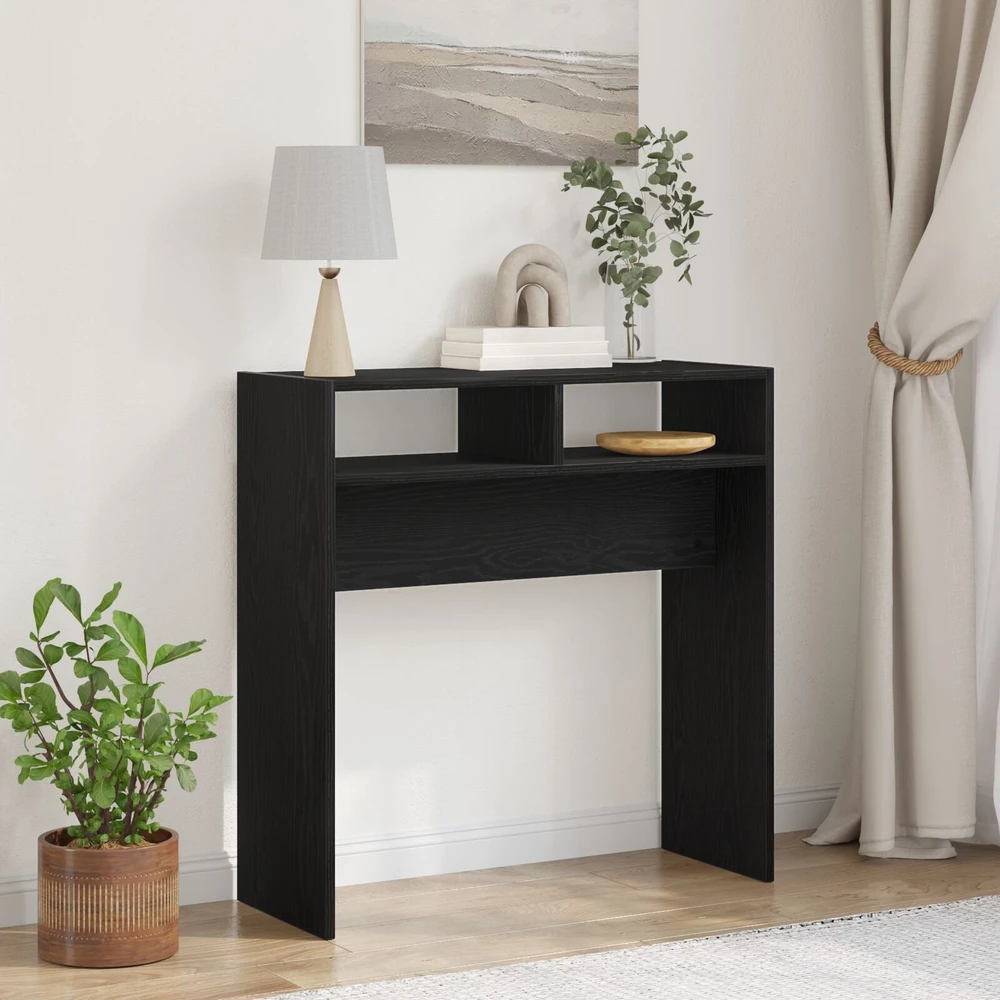 Konsolinis stalas Juodas ąžuolas 78 x 30 x 80 cm