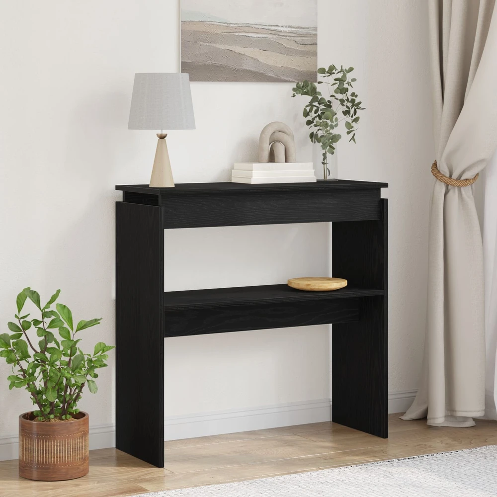 Konsolinis stalas Juodas ąžuolas 80 x 30 x 80 cm