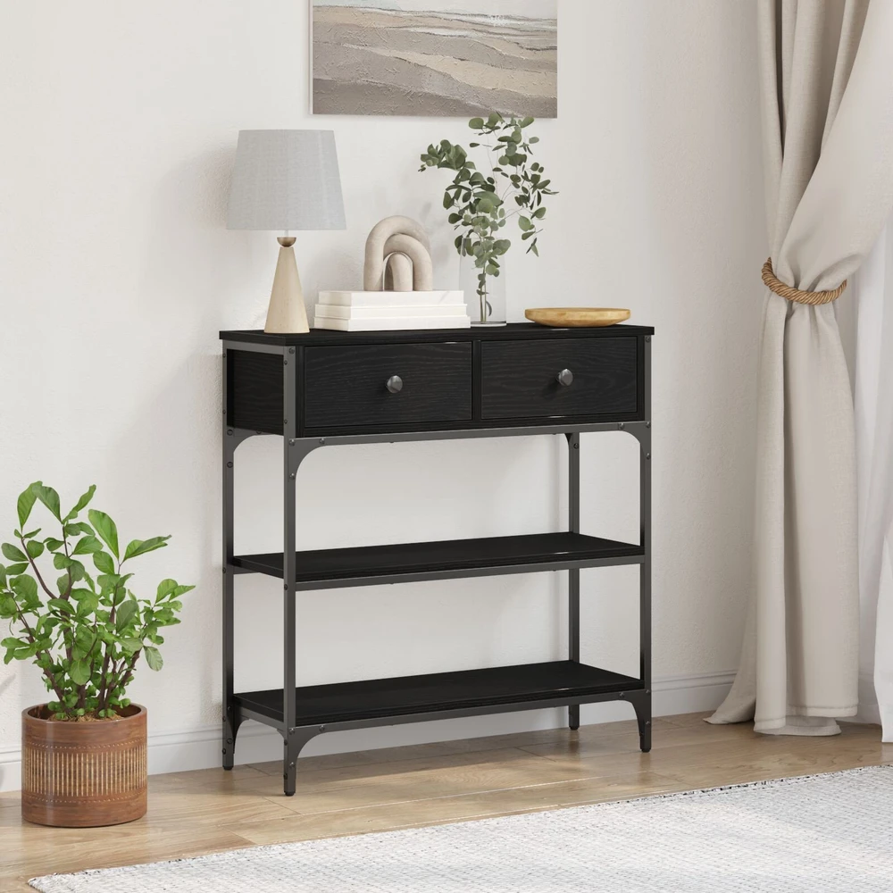 Konsolinis stalas Juodas ąžuolas 72.5 x 25 x 75 cm