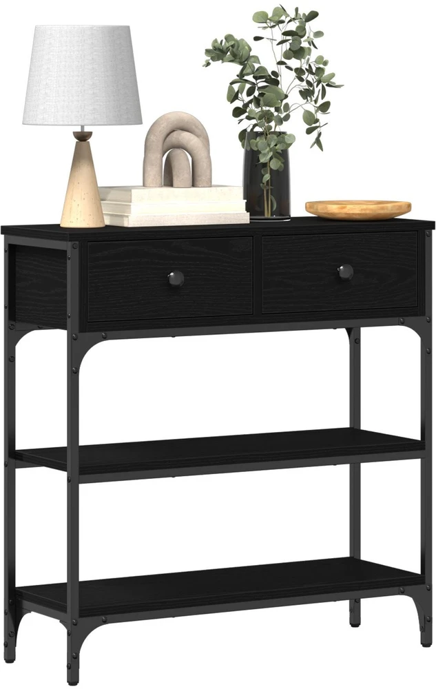 Konsolinis stalas Juodas ąžuolas 72.5 x 25 x 75 cm