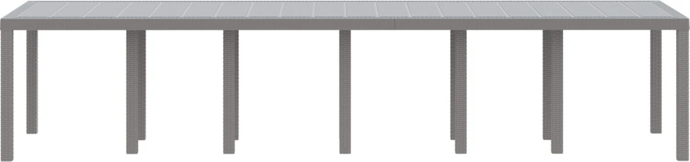 Sodo stalas Šviesiai pilka 350 x 100 x 74 cm poliratanas