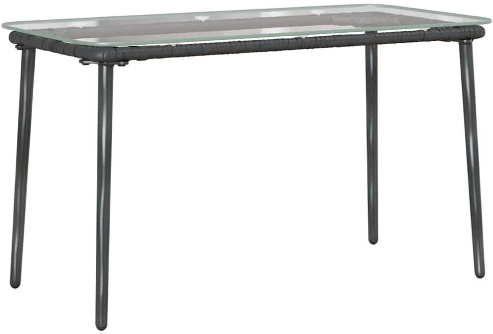 Sodo stalas Juoda 80 x 40 x 45 cm poliratanas