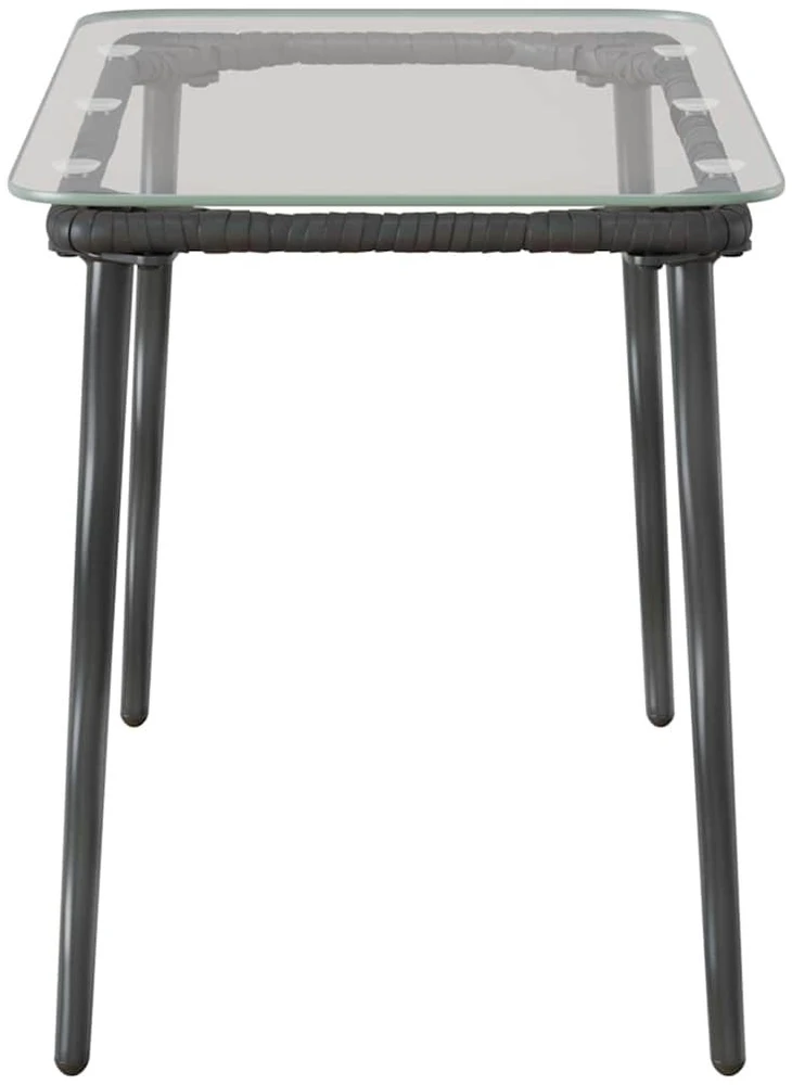 Sodo stalas Juoda 80 x 40 x 45 cm poliratanas