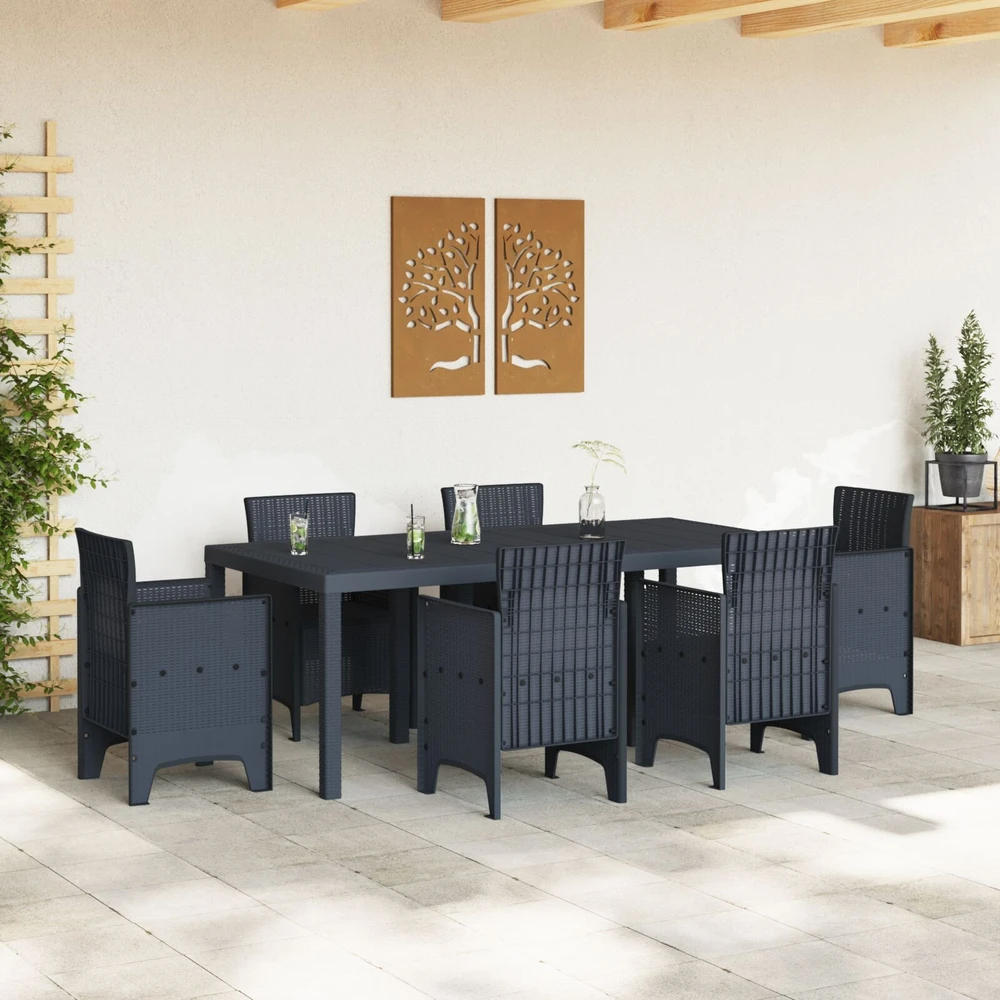Oro sąlygoms atsparus sodo stalas Antracitas 200 x 100 x 73 cm