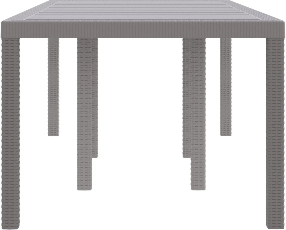 Sodo stalas Šviesiai pilka 200 x 100 x 73 cm poliratanas
