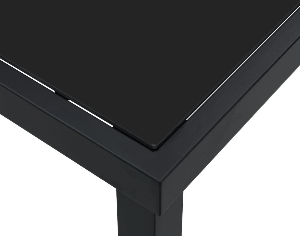 Sodo stalas Juoda 80 x 80 x 73 cm metalas