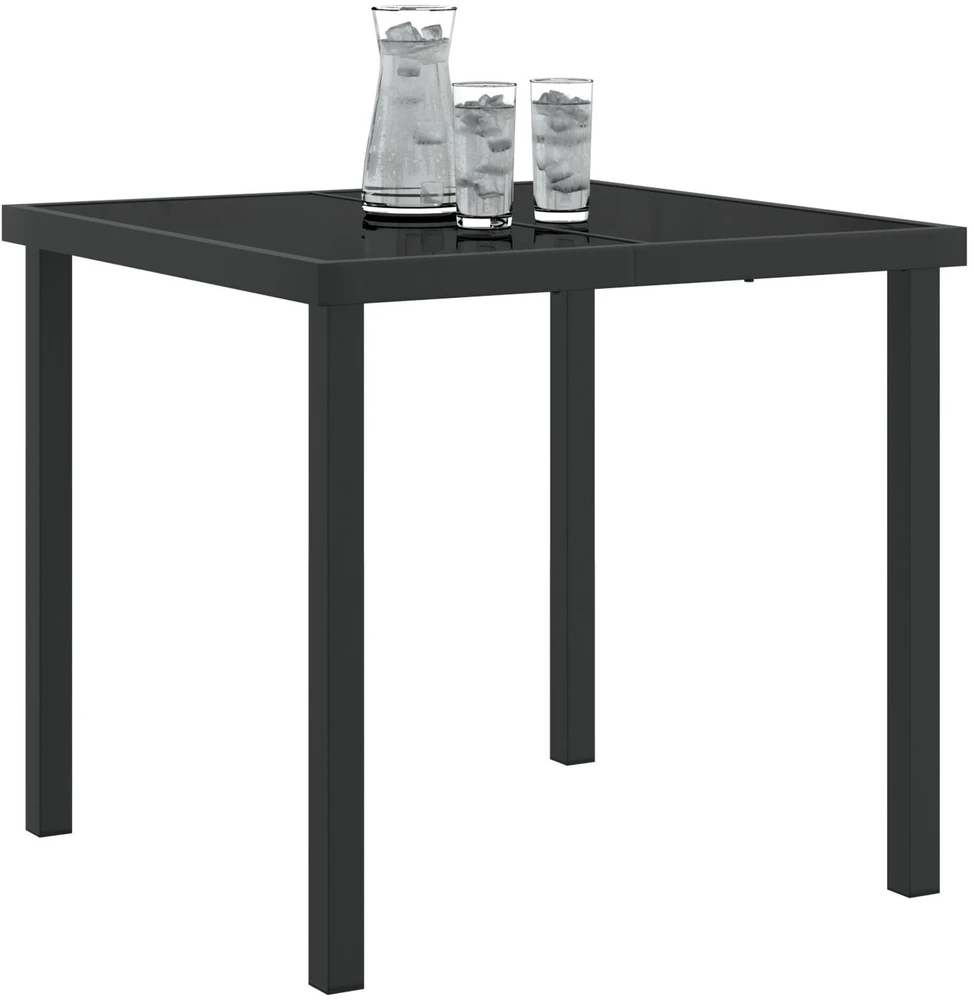 Sodo stalas Juoda 80 x 80 x 73 cm metalas