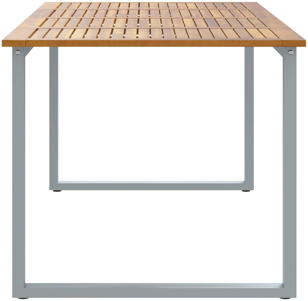 Sodo stalas Pilka 200 x 90 x 75 cm Kietos akacijos mediena