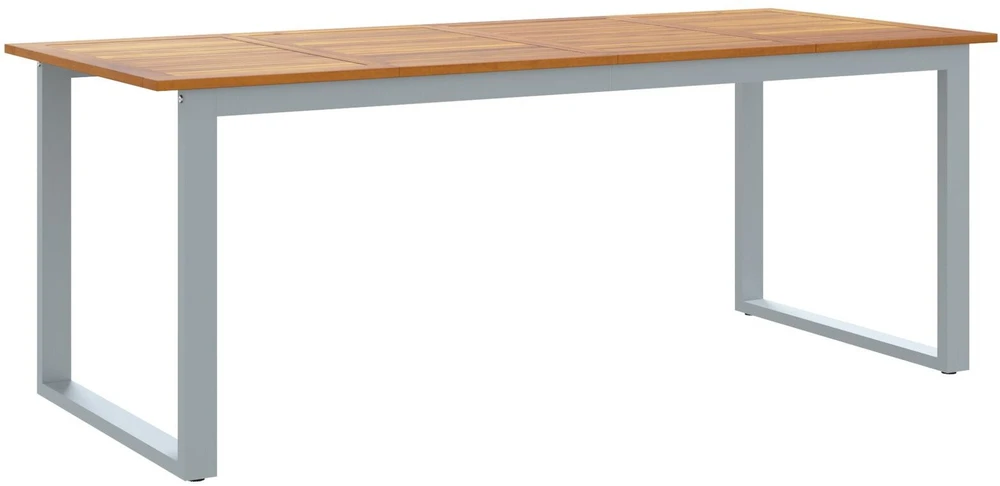 Sodo stalas Pilka 200 x 90 x 75 cm Kietos akacijos mediena
