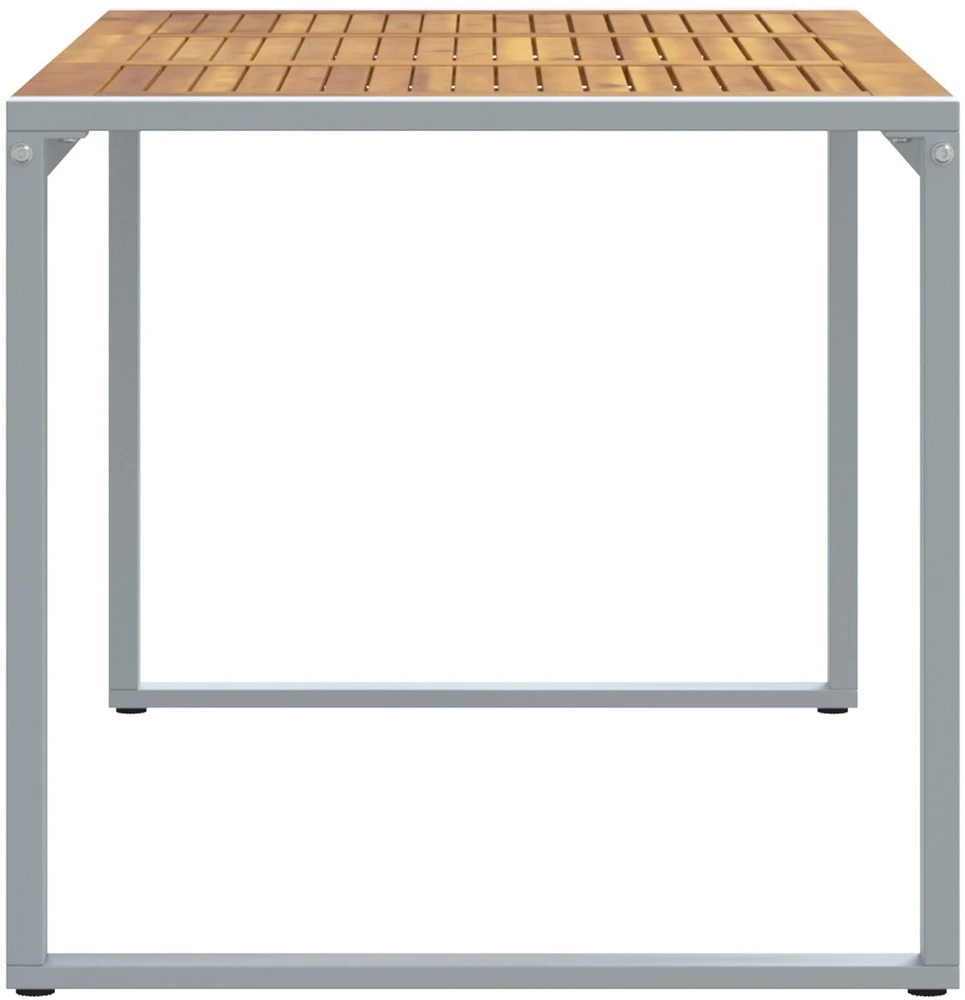 Sodo stalas Pilka 140 x 80 x 75 cm Kietos akacijos mediena
