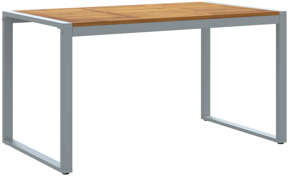 Sodo stalas Pilka 140 x 80 x 75 cm Kietos akacijos mediena