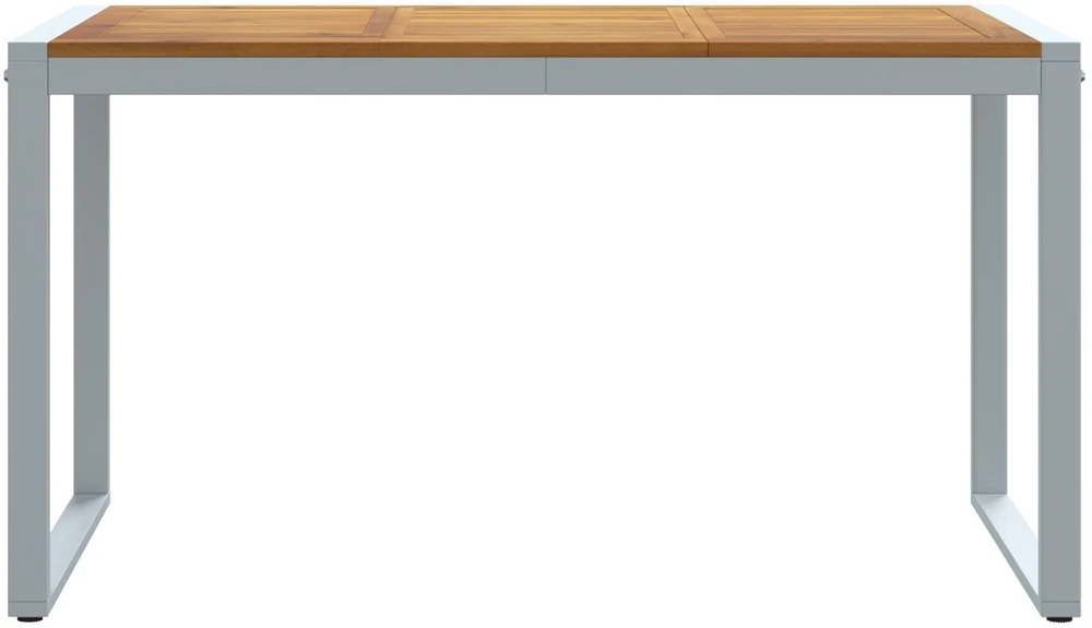 Sodo stalas Pilka 140 x 80 x 75 cm Kietos akacijos mediena
