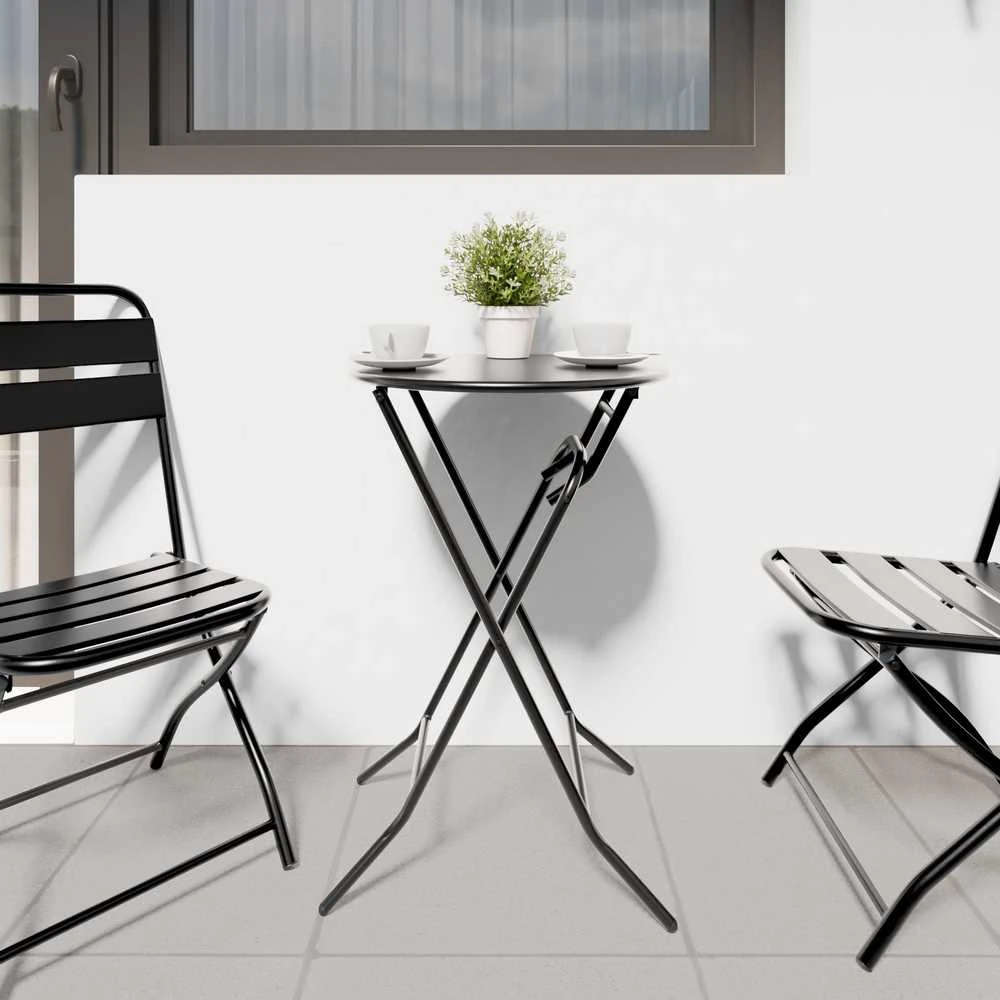 Sodo stalas Antracitas 50 x 50 x 72 cm metalas