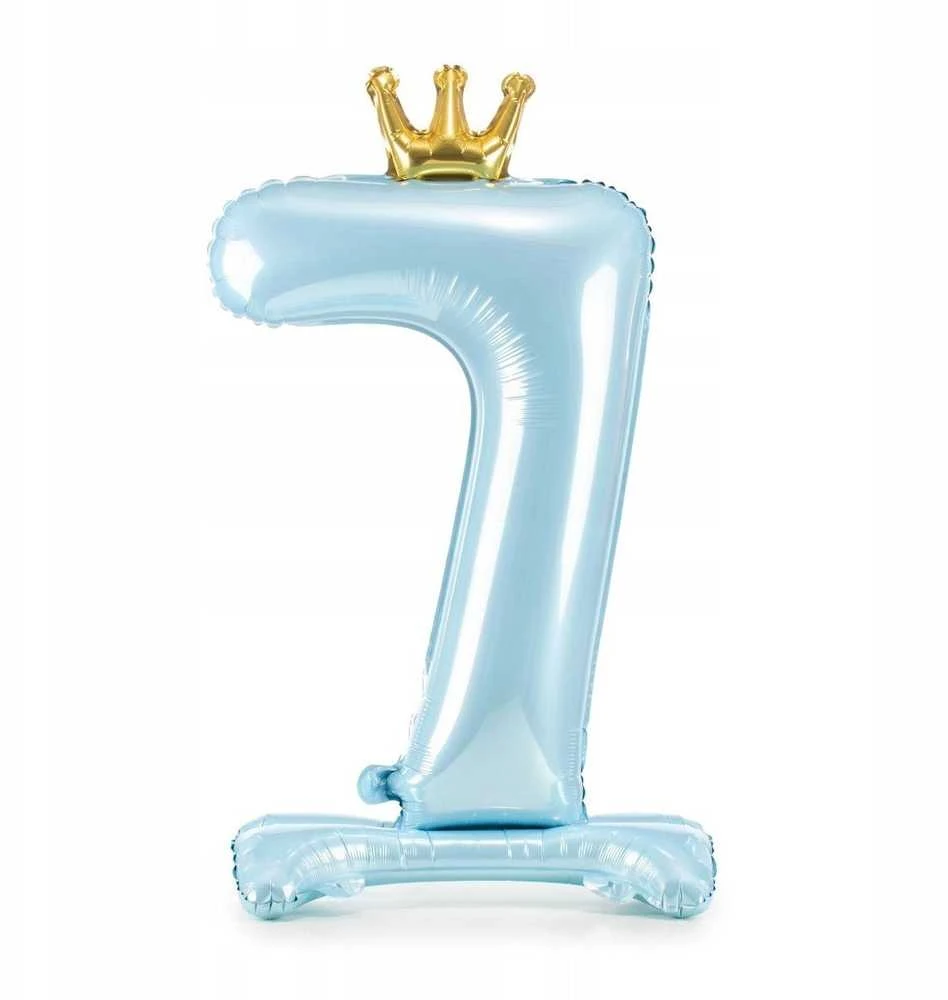 PartyDeco Folinis pastatomas balionas skaičius "8" melsvas 84cm