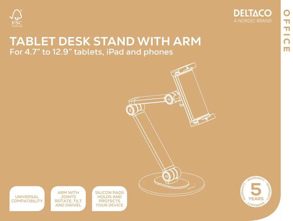Universalus stalinis stovas DELTACO OFFICE, 4,7"- 12,9" / ARM-0560