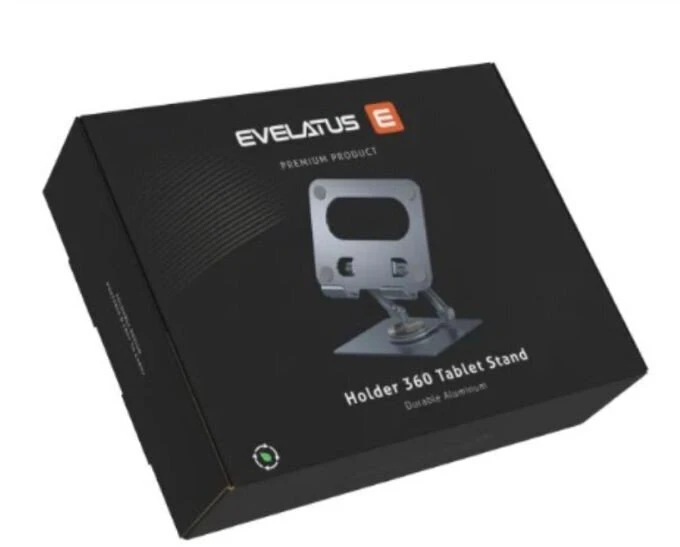 Evelatus D68 Universālais 360° Tabletes Stends Turētājs Alumīnija Sudraba