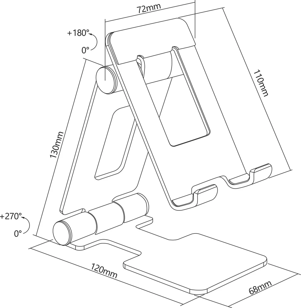 InLine® Aliumininis planšetės laikiklis universalus iki 13''