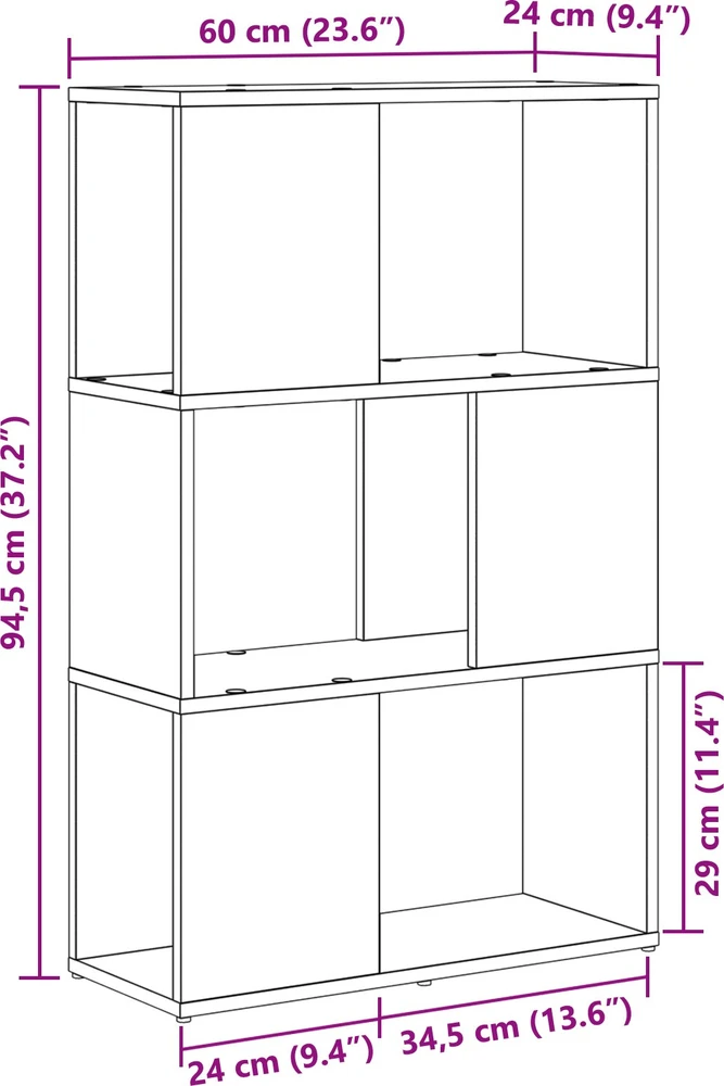 TV staliukas TV spintelių komplektas 60 x 24 x 94,5 cm Ruda Apdirbta mediena