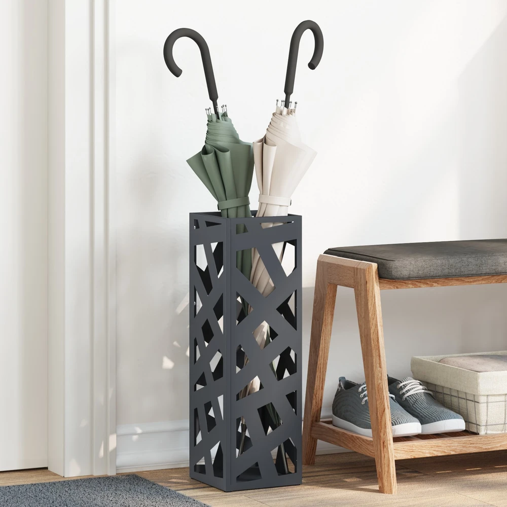 Lietaus skėtis stovas Antracito 15,5 x 15,5 x 49 cm Plienas