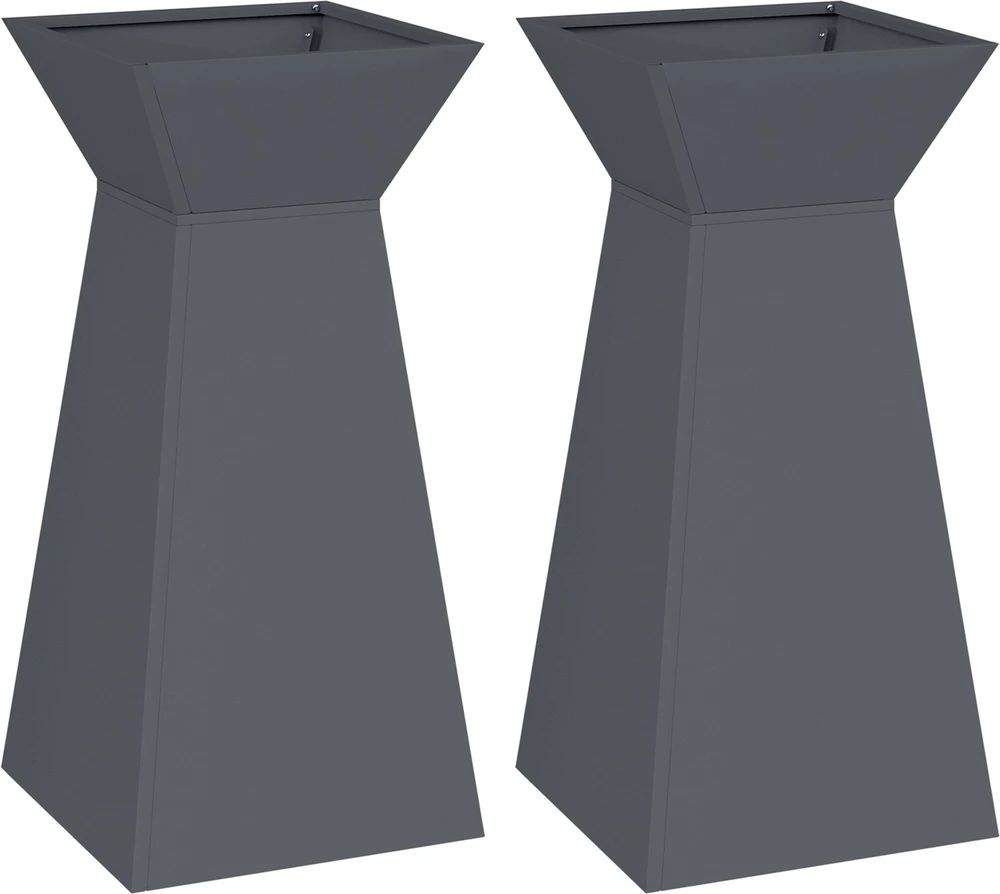 Stulpinis sodinukas 2 vnt. Antracito 35 x 35 x 73 cm