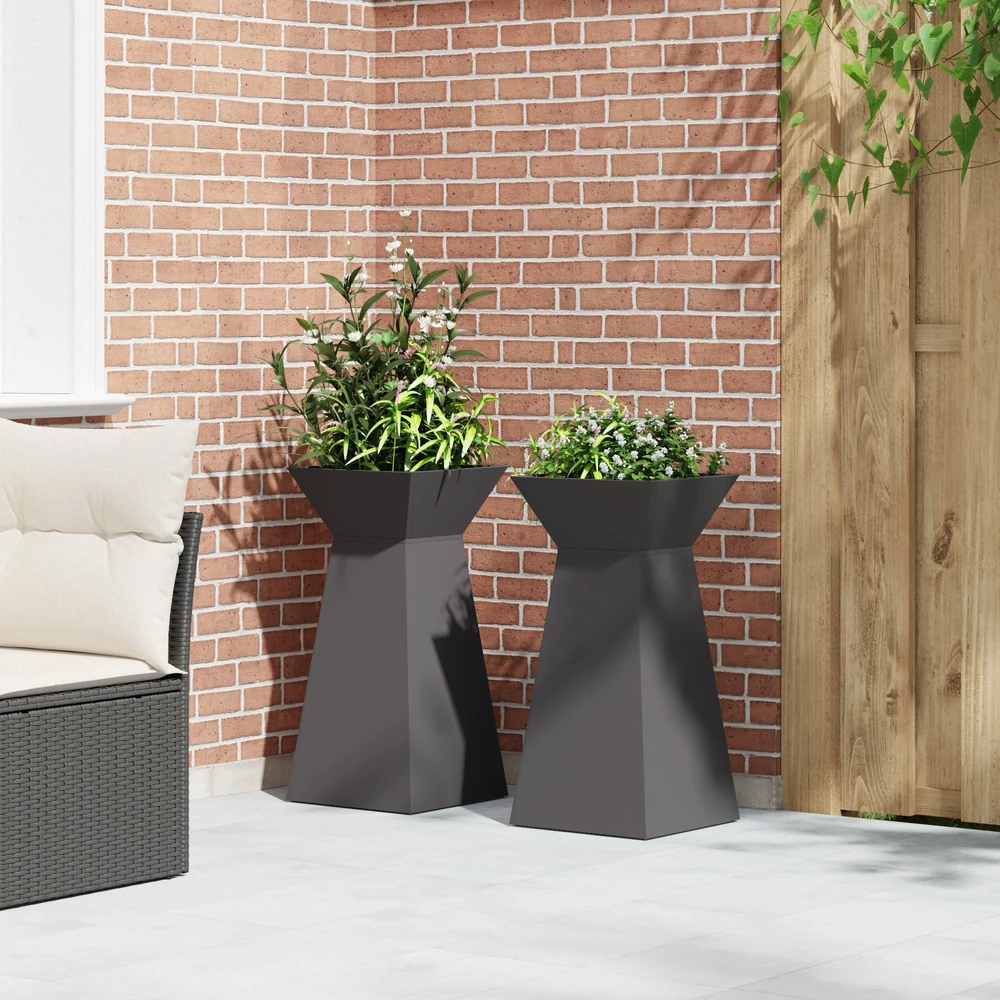 Stulpinis sodinukas 2 vnt. Juoda 35 x 35 x 73 cm