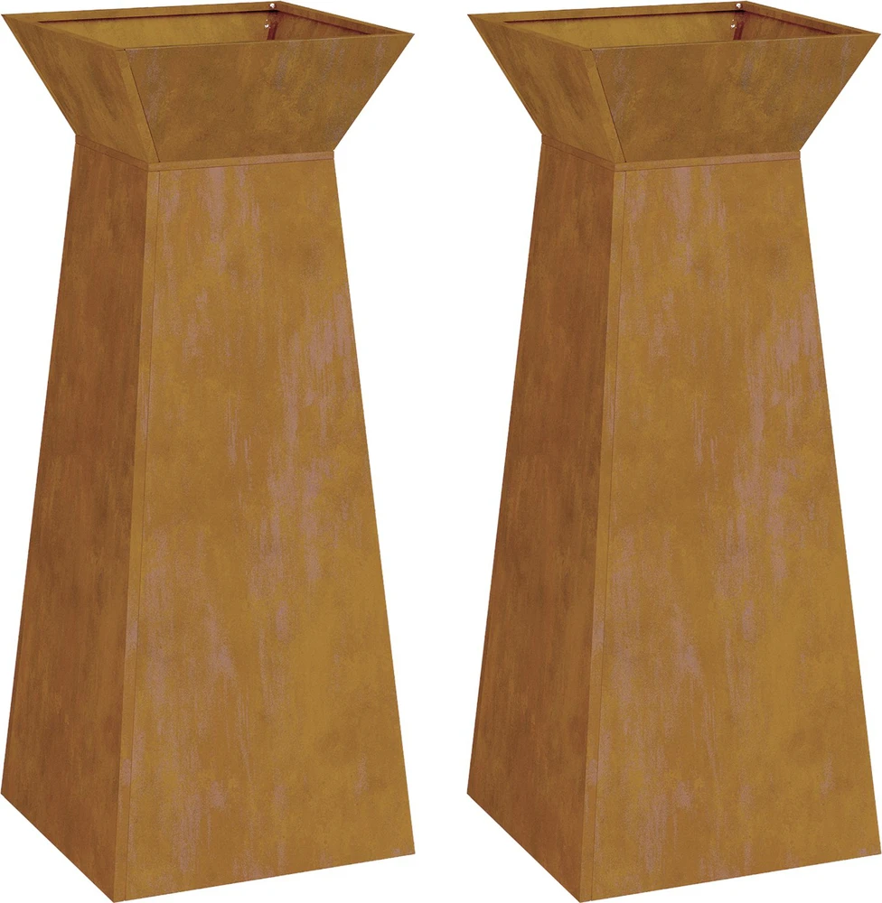 Stulpinis sodinukas 2 vnt. Rūdijanti 40 x 40 x 100 cm