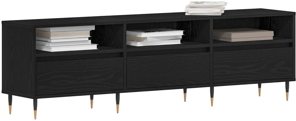 TV staliukas Televizoriaus spintelė 150 x 30 x 44,5 cm Juodas ąžuolas