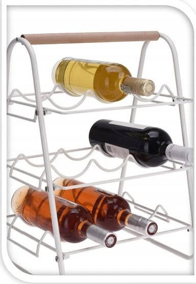 Eh Excellent Houseware Metalinis vyno stovas 9 buteliams baltas 33x29x46 cm