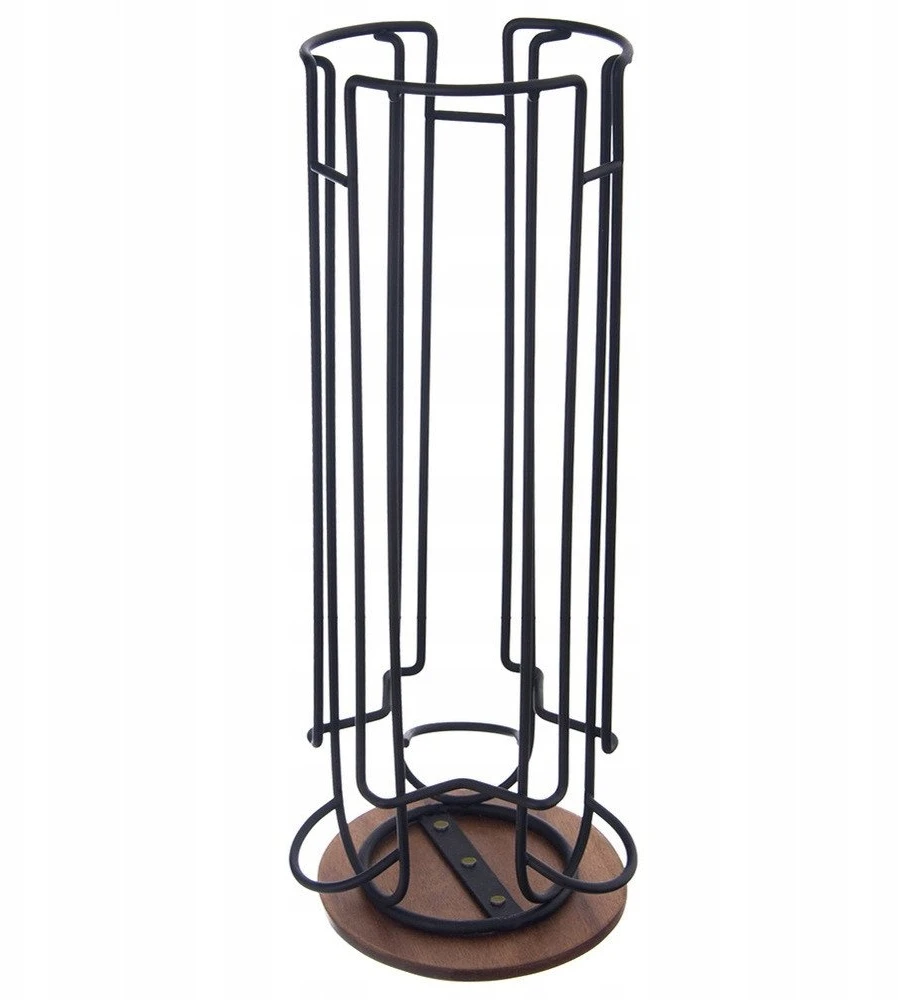 Orion kavos kapsulių laikiklis RADKA 33.5 cm - metalinis, juodas, sukamas, 18 kapsulių