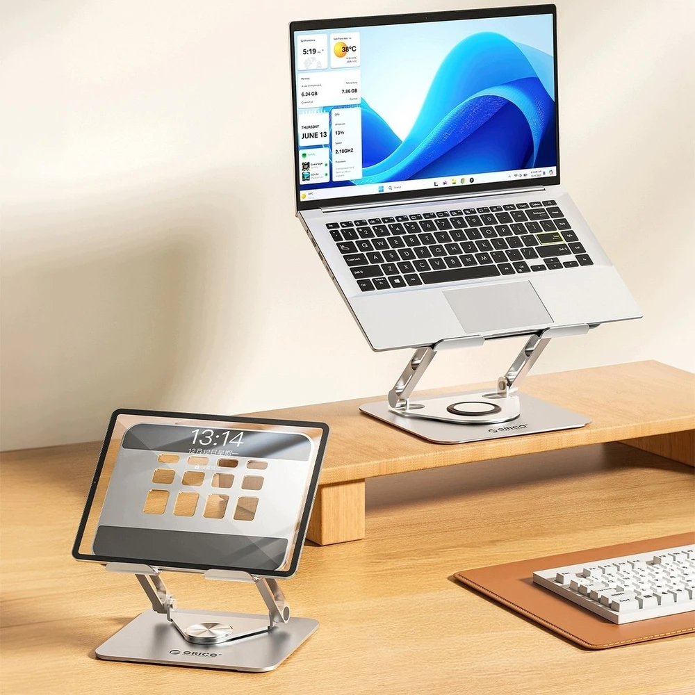 Orico Podstawka pod tablet 12,9'', obrotowa, regulowana, na biurko, aluminiowa