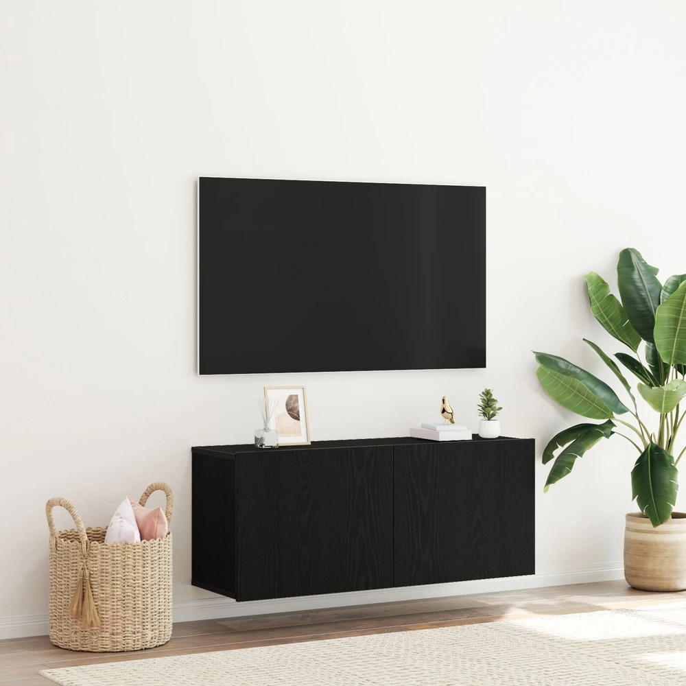 TV staliukas TV spintelių komplektas 100 x 30 x 41 cm Juodas ąžuolas