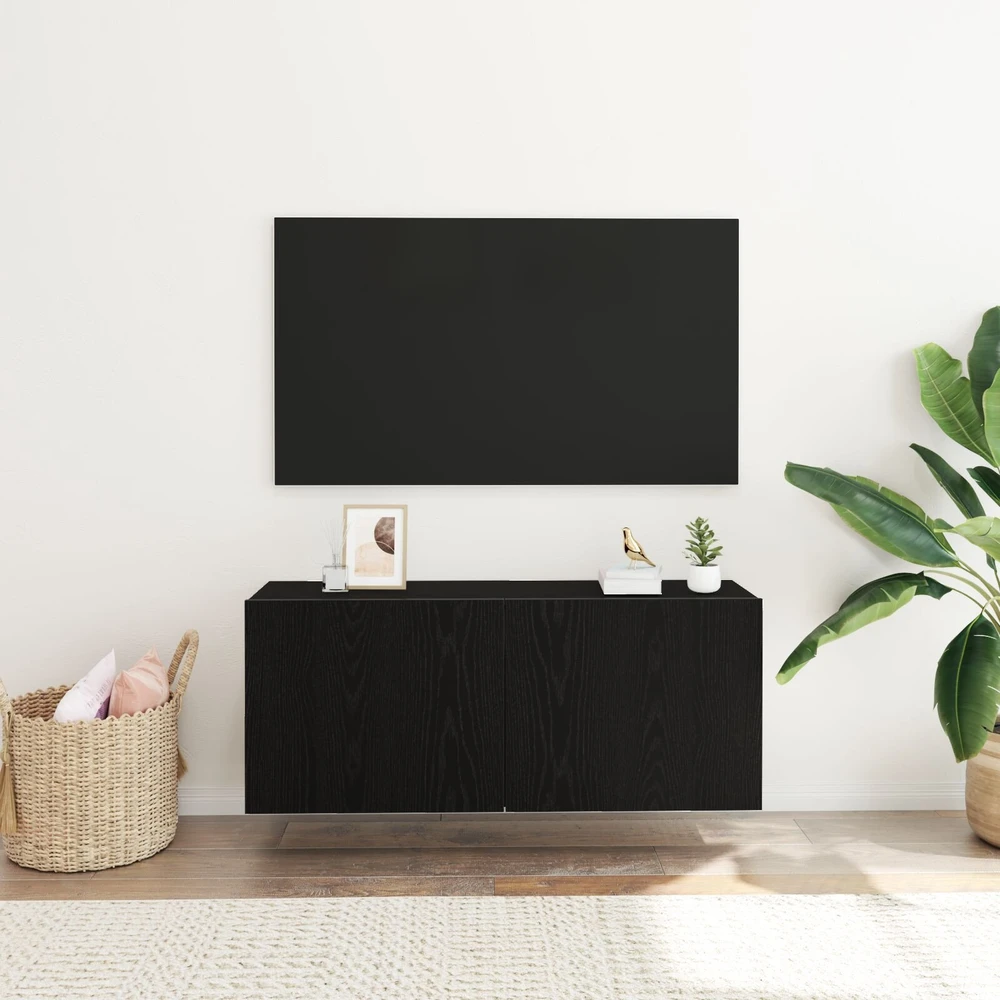 TV staliukas TV spintelių komplektas 100 x 30 x 41 cm Juodas ąžuolas