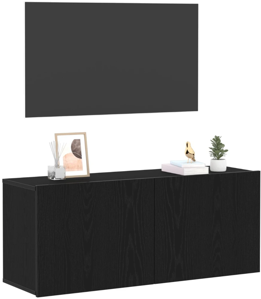 TV staliukas TV spintelių komplektas 100 x 30 x 41 cm Juodas ąžuolas