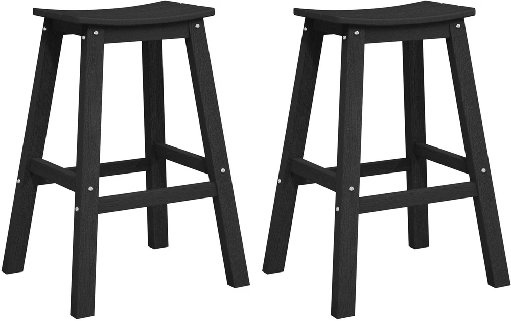 Baro taburetė 2 vnt. Juoda 52 x 43 x 73,5 cm HDPE