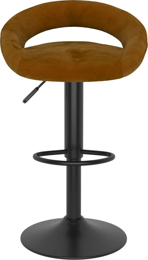 Baro taburetės, 2vnt., rudos spalvos, aksomas