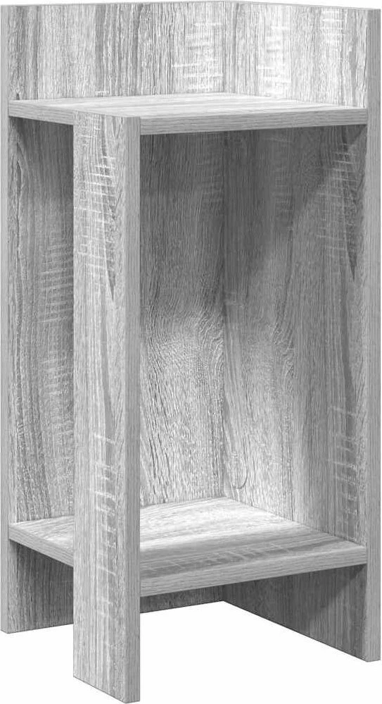 Šoniniai staliukai su lentyna, 2vnt, pilka, 25,5x27x60cm