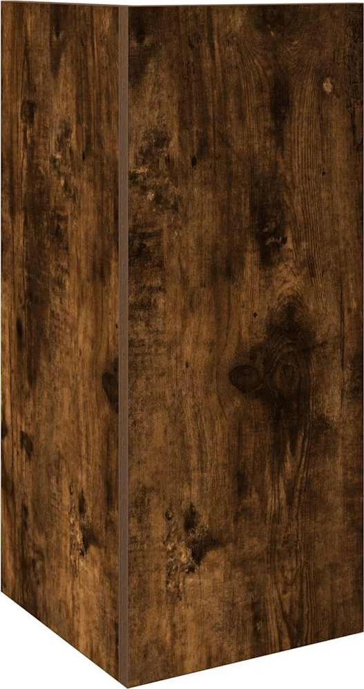 Šoniniai staliukai su lentyna, 2vnt., dūminio, 25,5x27x60cm