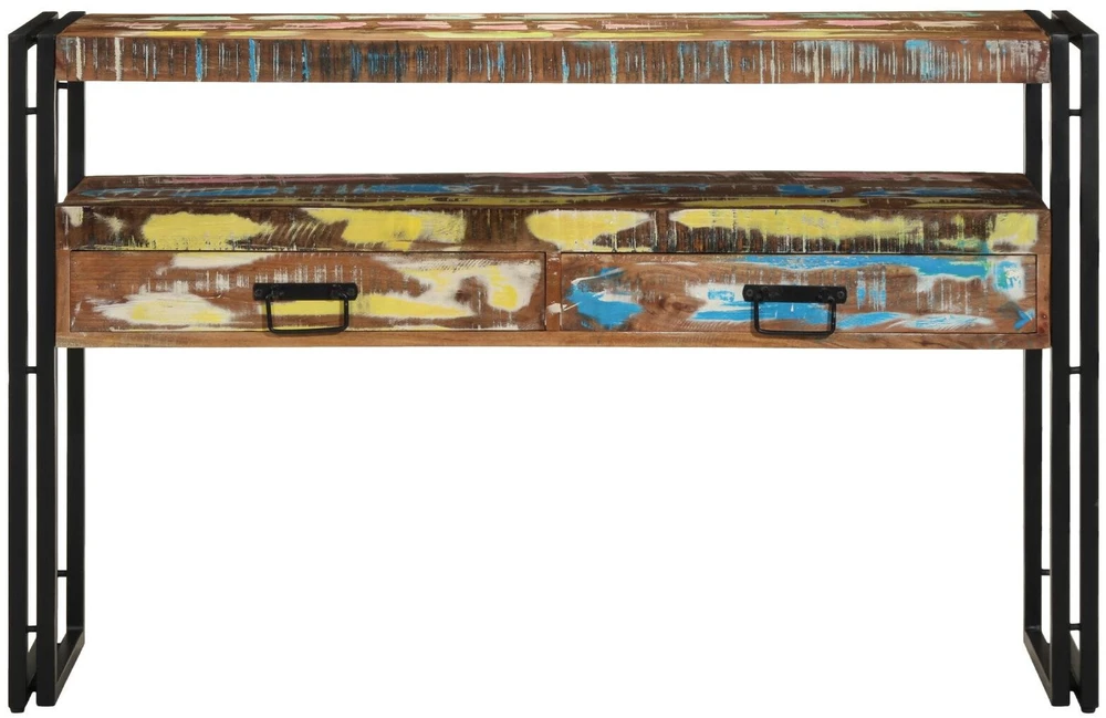 Konsolinis stalas 120 x 33 x 75 cm Kietas atkurtas medis