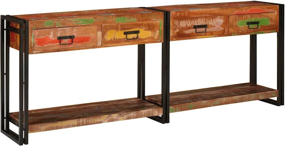 Konsoliniai staliukai 2 vnt. Įvairiaspalvis 200 x 33 x 75 cm