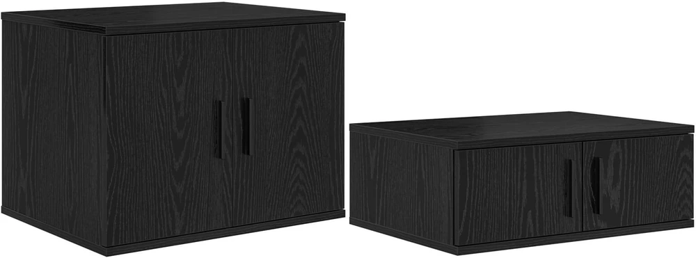 Oppbevaringsskap 2 pcs Juodas ąžuolas 127 x 41 x 40 cm