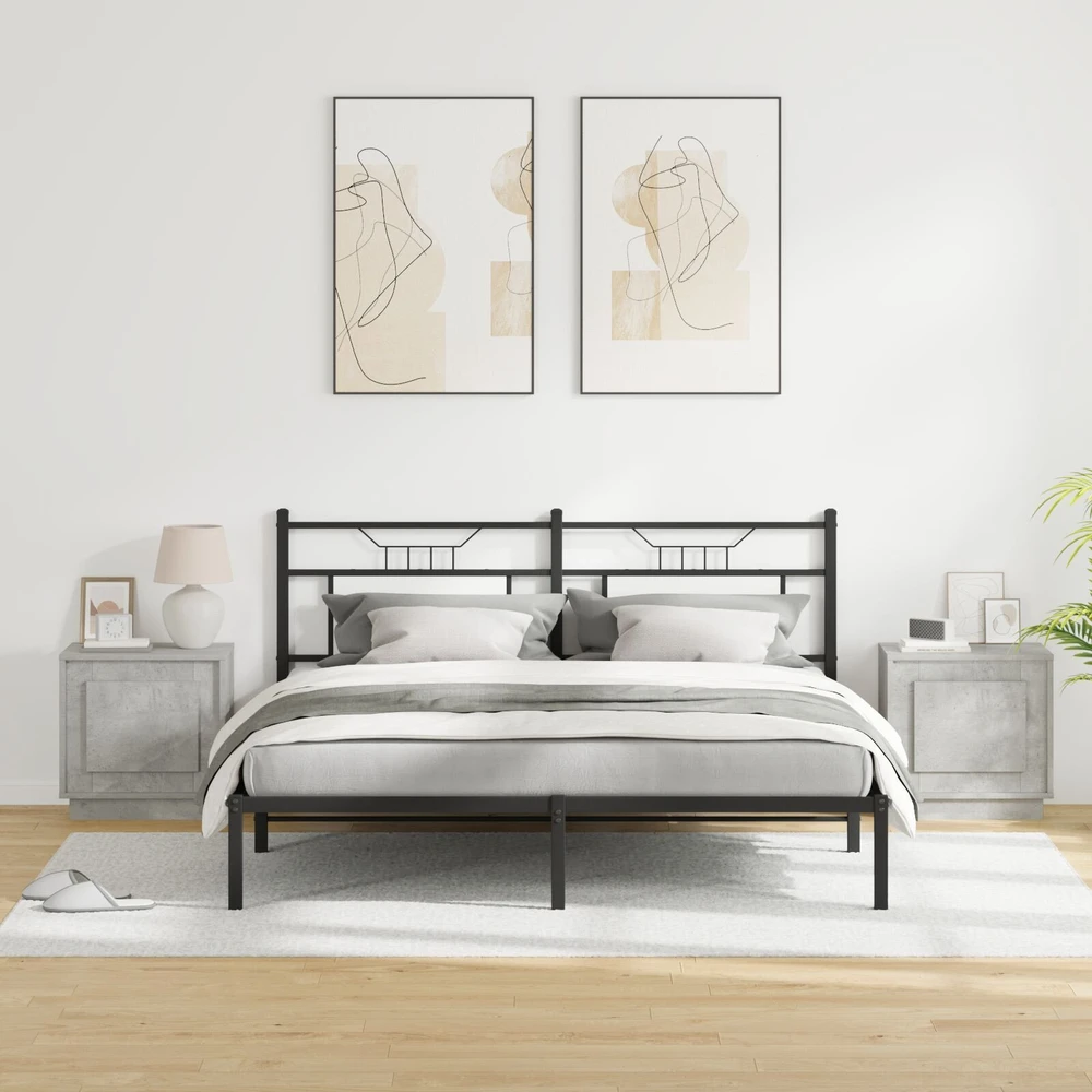 Šalia lovos spintelė 2 pcs Betono pilka 44 x 34,5 x 45 cm