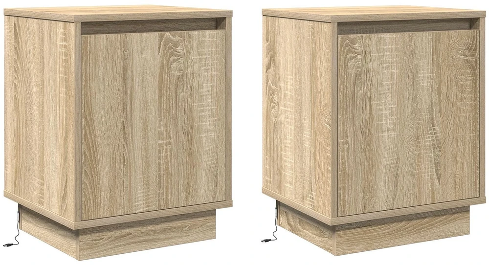 Šalia lovos spintelė 2 pcs Sonoma ąžuolas 39 x 34,5 x 50 cm