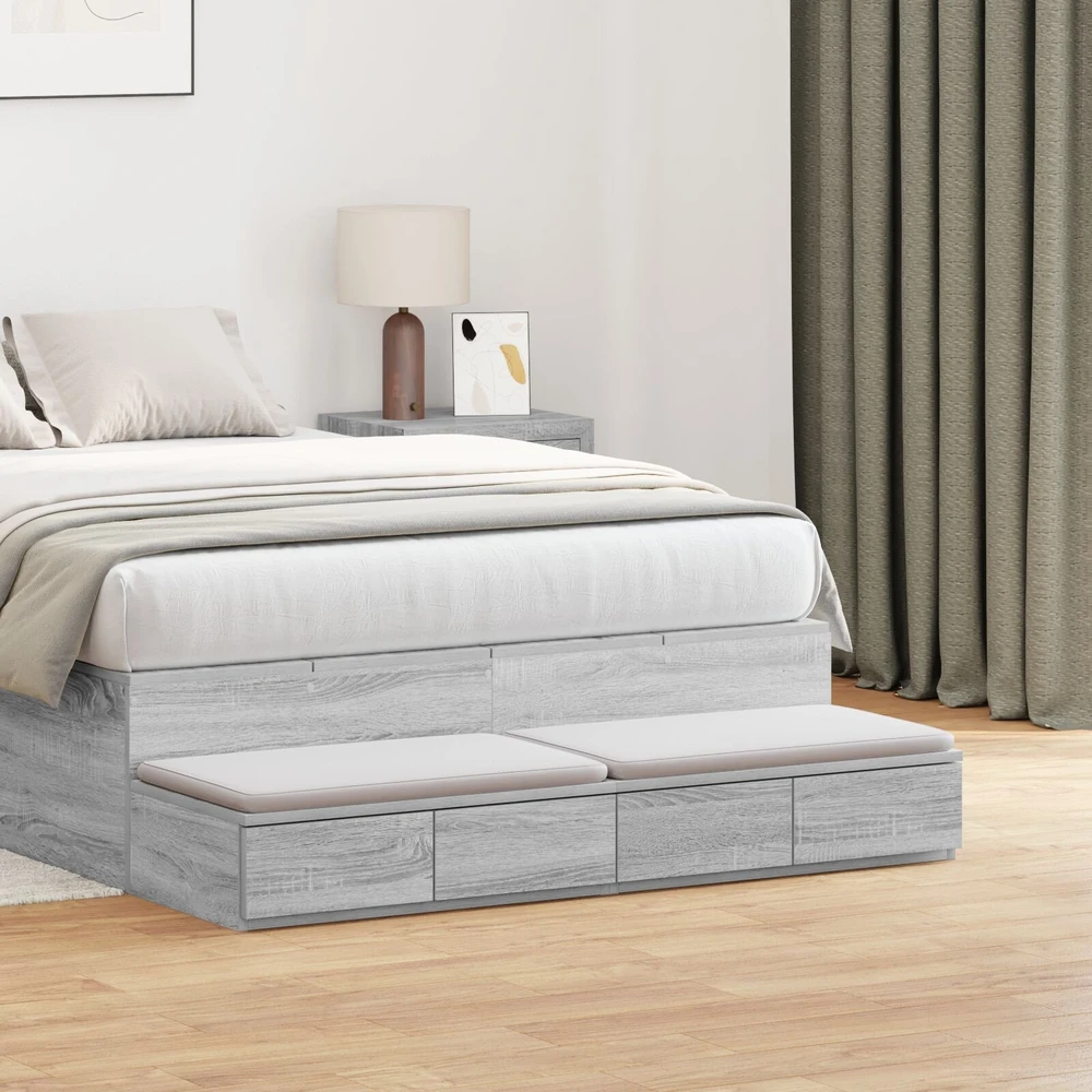 Lovos stalčiai Pilkas Sonoma 120 x 36,5 x 16,5 cm