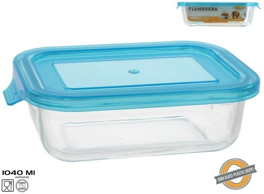 Stačiakampė stiklinė pietų dėžutė 1040 ml, 6 x 22 x 15,5 cm, KITCHEN&GO