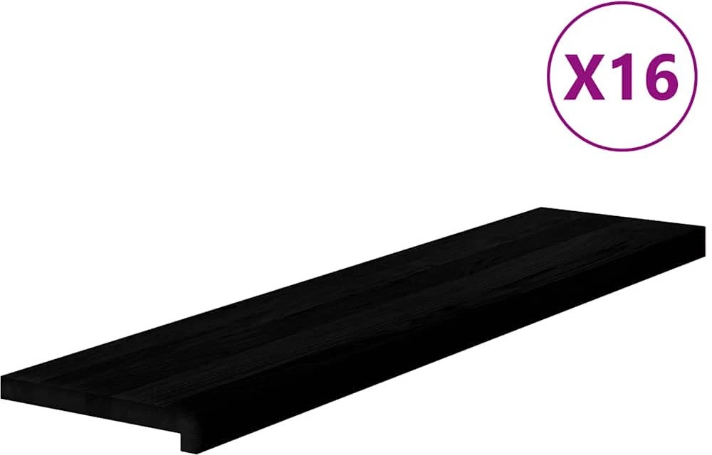 Laiptų pakopos, 16 vnt., rudai juodos, 110x30x2 cm, ąžuolo