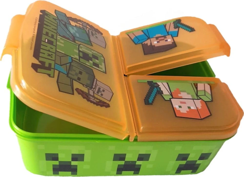 Pietų dėžutė STOR Multi Box Minecraft, Oranžinės - žalios spalvos