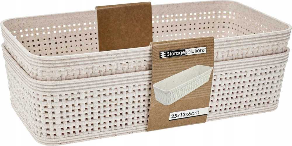 Storage Solutions Plastikiniai laikymo krepšeliai, 25 x 13,5 x 6 cm, 2 vnt.