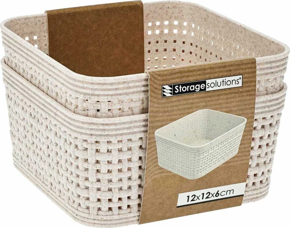 Storage Solutions Plastikiniai laikymo krepšeliai, 12 x 12 x 6 cm, 2 vnt.