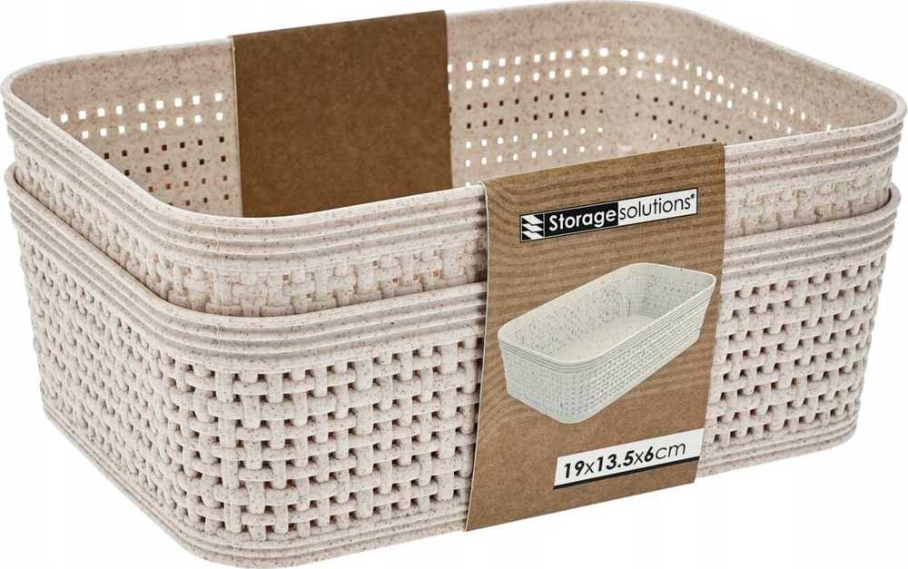Storage Solutions Plastikiniai laikymo krepšeliai, 19 x 13,5 x 6 cm, 2 vnt.