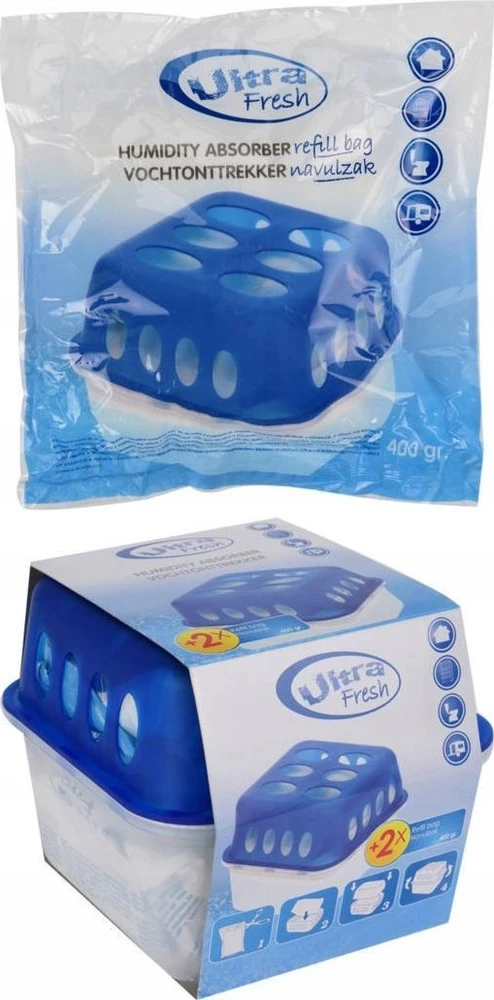 Sausintuvas Ultra Fresh Drėgmės surinkiklis su papildymais 2x 400g 750 ml